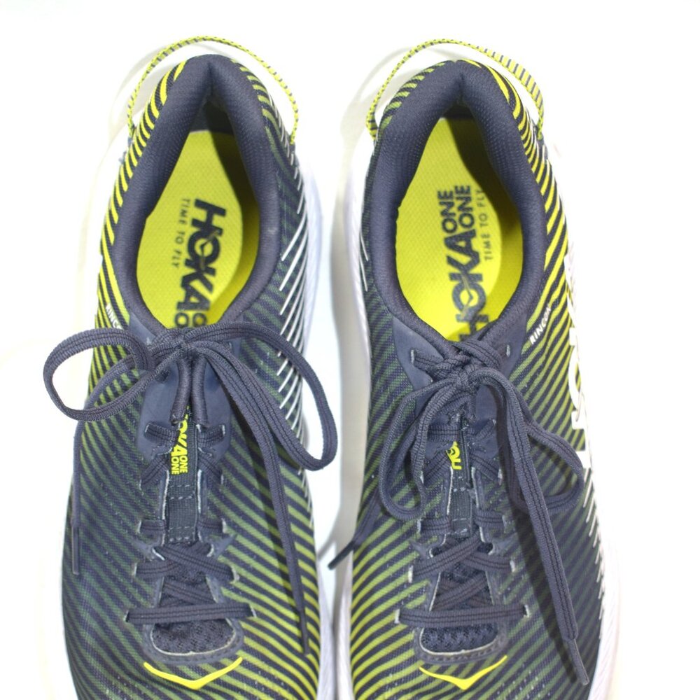 Mens Hoka One One Rincon 2 Athletic Shoes Size 11.5 Gray Yellow White